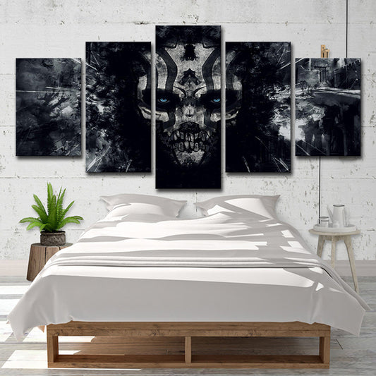 Black Death Skull Wall Art Decor Fantasy Kids Multi-Piece Canvas Print for Bedroom Black Clearhalo 'Art Gallery' 'Canvas Art' 'Kids' Arts' 1704169