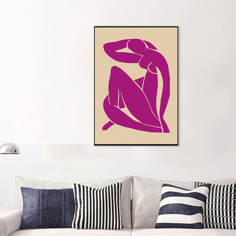Textured Figure Drawing Wall Decor Canvas Minimalism Art Print for House Interior Clearhalo 'Art Gallery' 'Canvas Art' 'Contemporary Art Gallery' 'Contemporary Art' 'Minimalism' 'Minimalist Art Gallery' 'Scandinavian' Arts' 1704178