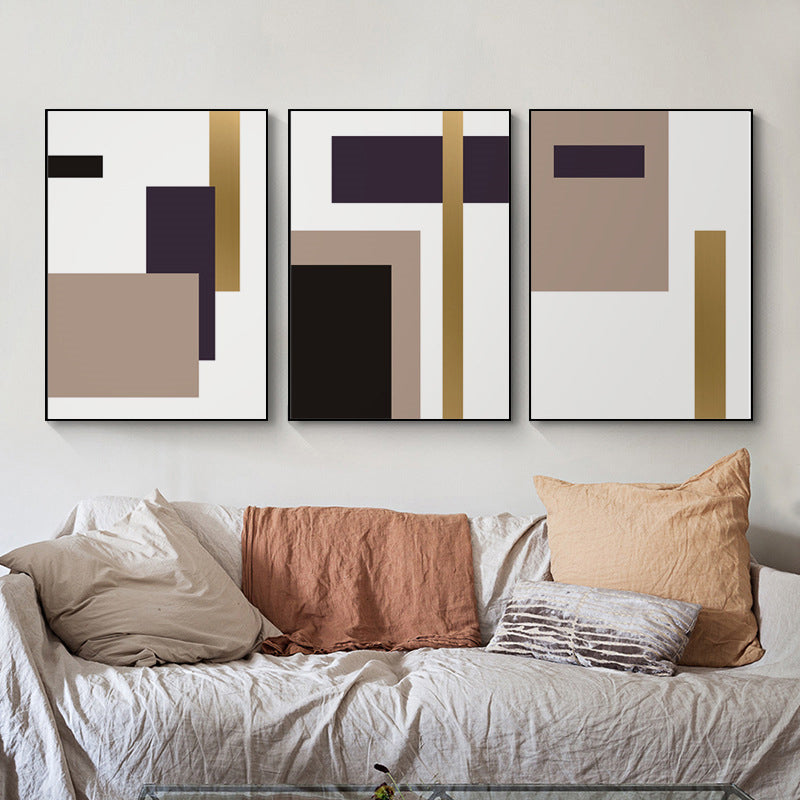 Nordic Geometric Canvas Print Multicolored Textured Wall Art Decor for Living Room Clearhalo 'Arts' 'Canvas Art' 1704212