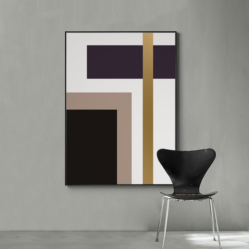 Nordic Geometric Canvas Print Multicolored Textured Wall Art Decor for Living Room Black Clearhalo 'Arts' 'Canvas Art' 1704214