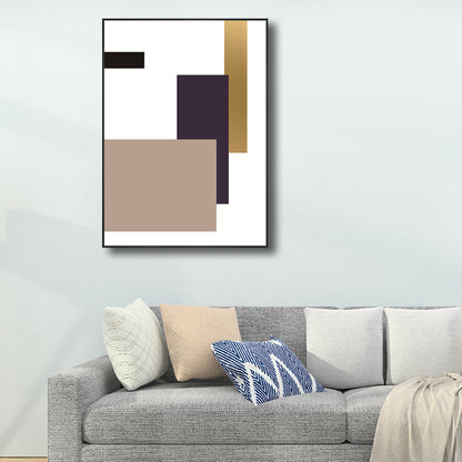 Nordic Geometric Canvas Print Multicolored Textured Wall Art Decor for Living Room Khaki Clearhalo 'Arts' 'Canvas Art' 1704219