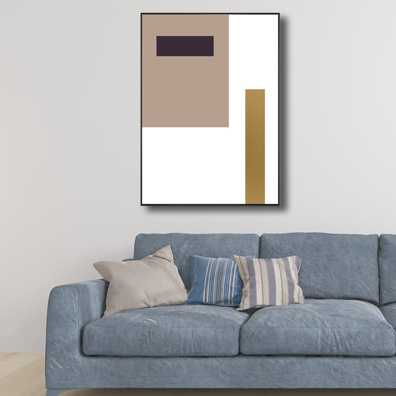 Nordic Geometric Canvas Print Multicolored Textured Wall Art Decor for Living Room White Clearhalo 'Arts' 'Canvas Art' 1704223