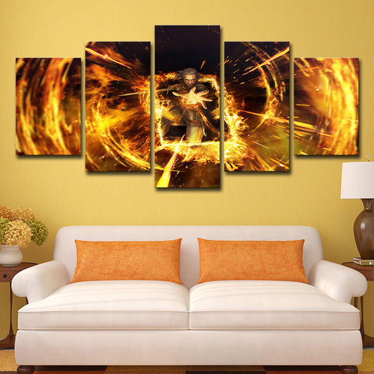Yellow Gwent Witcher Art Print Game Scene Kids Multi-Piece Wall Decor for Bedroom Yellow Clearhalo 'Art Gallery' 'Canvas Art' 'Kids' Arts' 1704252