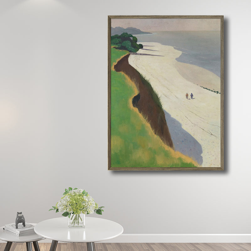Seaside Scenery Art Print Living Room Wrapped Canvas Green Textured, Multiple Sizes Clearhalo 'Art Gallery' 'Canvas Art' 'Coastal Art Gallery' 'Nautical' Arts' 1704321