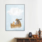 Pastel Cartoon Wall Art Animals in Their Sailing Boat Drawing Canvas Print for Kids Room Light Blue Clearhalo 'Art Gallery' 'Canvas Art' 'Kids' Arts' 1704335