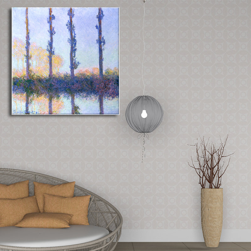 Rustic Landscapes Painting Canvas Textured Dark Color Wall Art Decor for Living Room Purple Clearhalo 'Art Gallery' 'Canvas Art' 'Country Art Gallery' 'French Country' 'Rustic' Arts' 1704431