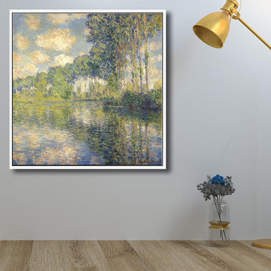 Rustic Landscapes Painting Canvas Textured Dark Color Wall Art Decor for Living Room Blue Clearhalo 'Art Gallery' 'Canvas Art' 'Country Art Gallery' 'French Country' 'Rustic' Arts' 1704438