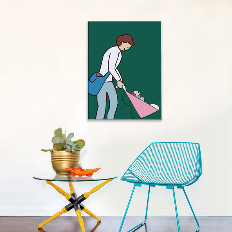 Mother with Her Baby Canvas Textured Childrens Art Nursery Wall Decor in Soft Color Clearhalo 'Art Gallery' 'Canvas Art' 'Kids' Arts' 1704455