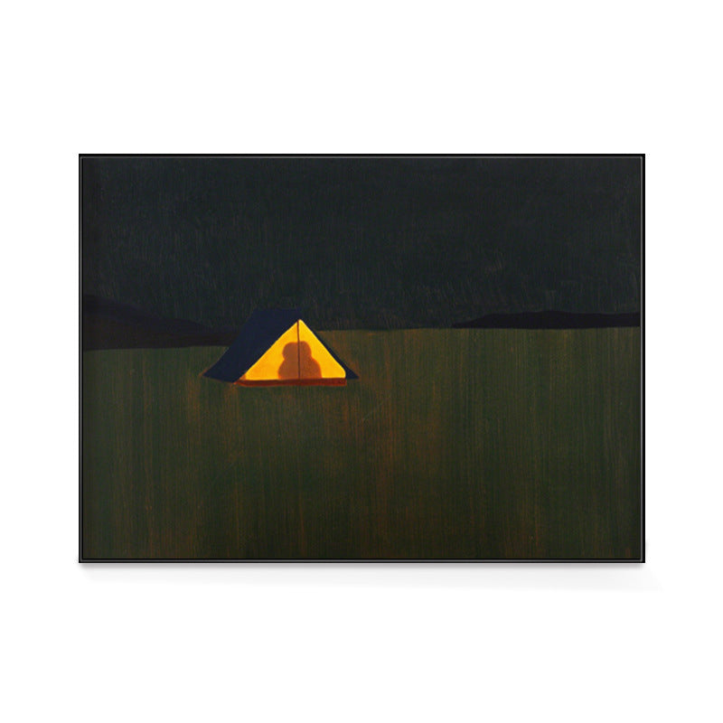 Soft Color Grassland Shelter Canvas Art Textured Farmhouse Living Room Wall Decor Clearhalo 'Art Gallery' 'Canvas Art' 'Country Art Gallery' 'French Country' 'Rustic' Arts' 1704485