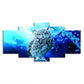 Multi-Piece Blue Wall Art Modern Owl and Night Scenery Canvas Print for Dining Room Clearhalo 'Art Gallery' 'Canvas Art' 'Contemporary Art Gallery' 'Modern' Arts' 1704489
