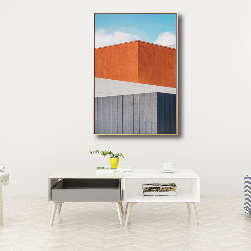 Outdoor Building Painting Nordic Style Canvas Wall Art Print, Multiple Sizes Options Clearhalo 'Arts' 'Canvas Art' 1704570