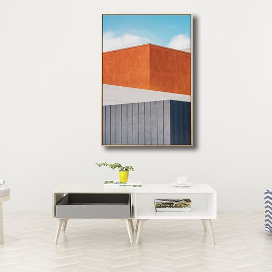 Outdoor Building Painting Nordic Style Canvas Wall Art Print, Multiple Sizes Options