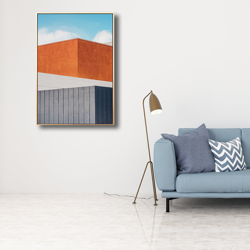 Outdoor Building Painting Nordic Style Canvas Wall Art Print, Multiple Sizes Options Clearhalo 'Arts' 'Canvas Art' 1704571