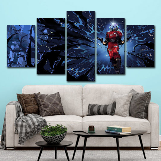 Blue Prey Game Character Art Print Fantasy Kids Multi-Piece Wall Decor for Teen Room Blue Clearhalo 'Art Gallery' 'Canvas Art' 'Kids' Arts' 1704587