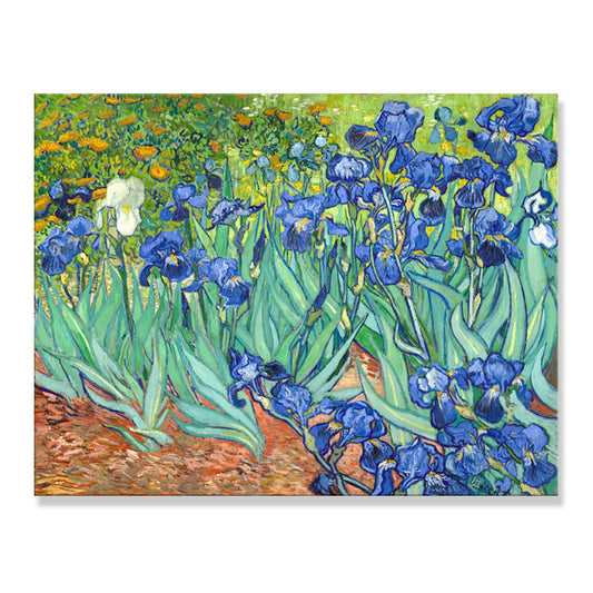 Vintage Irises Art Print Green Wrapped Canvas for Living Room, Multiple Sizes Available Clearhalo 'Art Gallery' 'Canvas Art' 'Country Art Gallery' 'French Country' 'Rustic' Arts' 1704661