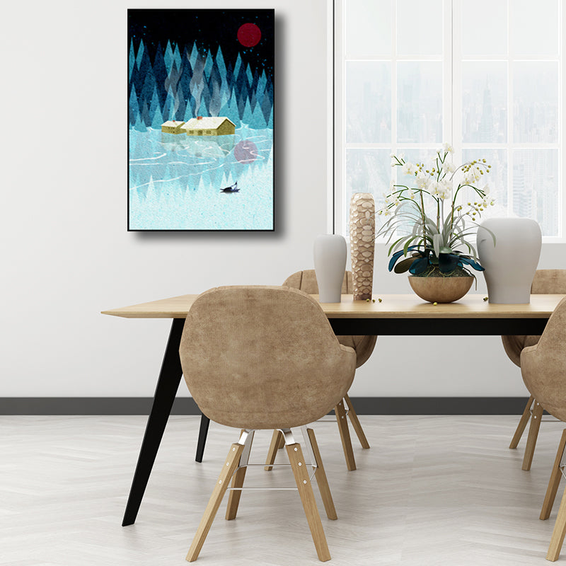 Children's Art Riverside Forest Art Canvas Soft Color Natural Landscape Wall Decor Clearhalo 'Art Gallery' 'Canvas Art' 'Kids' Arts' 1704681