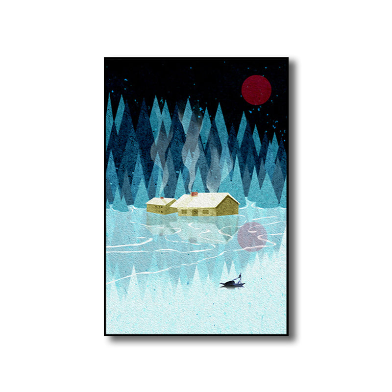 Children's Art Riverside Forest Art Canvas Soft Color Natural Landscape Wall Decor Clearhalo 'Art Gallery' 'Canvas Art' 'Kids' Arts' 1704683