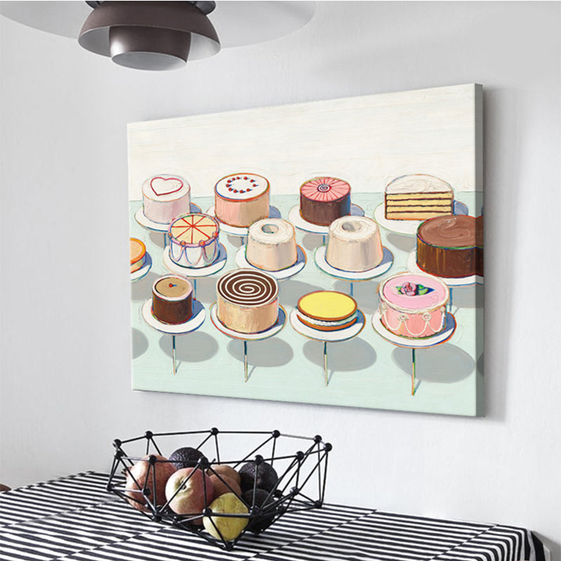 Traditional Various Cakes Pattern Canvas Brown Bedroom Wall Art, Multiple Sizes Options Brown Clearhalo 'Art Gallery' 'Canvas Art' 'Traditional' Arts' 1704770