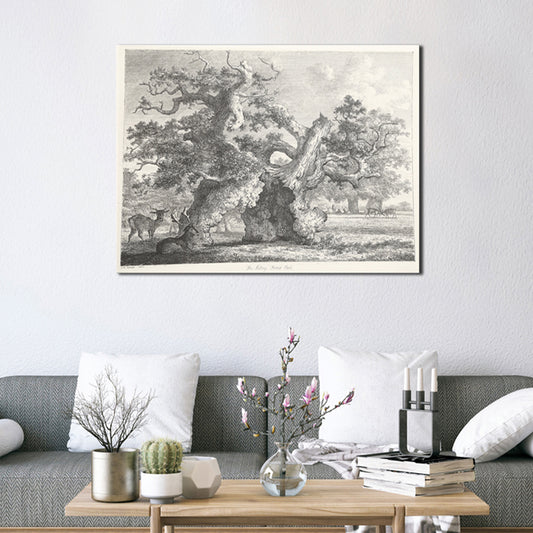 Canvas Gray Painting Traditional Style Tree Wall Art Decor, Multiple Sizes Options Grey Clearhalo 'Art Gallery' 'Canvas Art' 'Contemporary Art Gallery' 'Contemporary Art' 'Minimalism' 'Minimalist Art Gallery' 'Scandinavian' Arts' 1704784