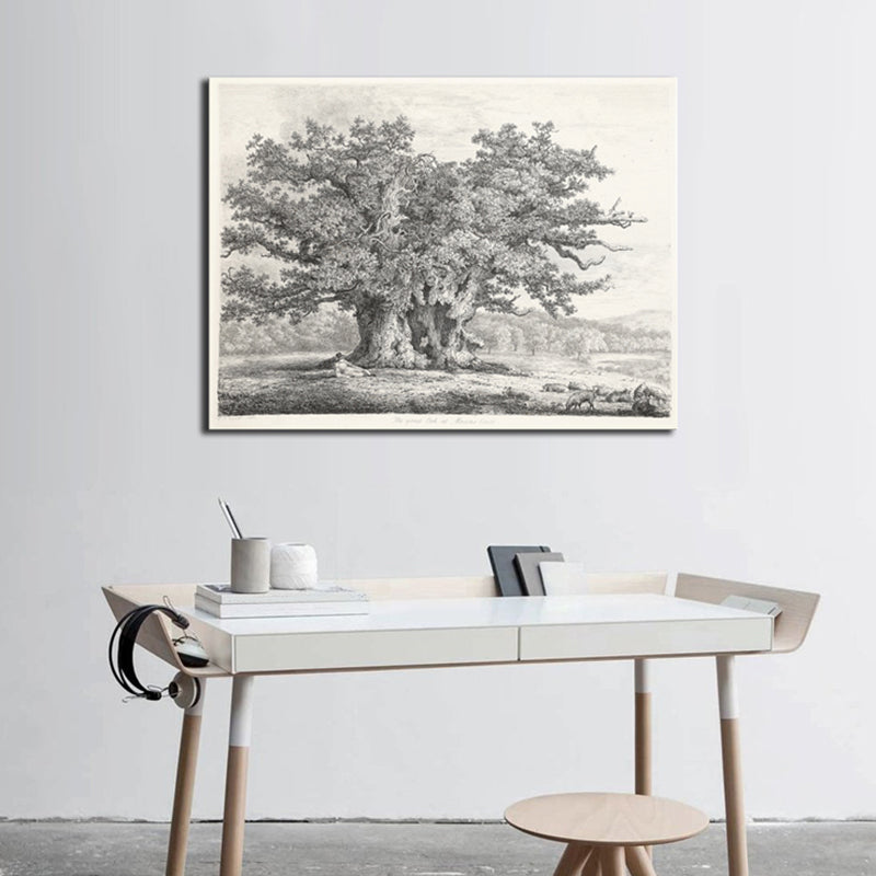 Canvas Gray Painting Traditional Style Tree Wall Art Decor, Multiple Sizes Options Clearhalo 'Art Gallery' 'Canvas Art' 'Contemporary Art Gallery' 'Contemporary Art' 'Minimalism' 'Minimalist Art Gallery' 'Scandinavian' Arts' 1704785