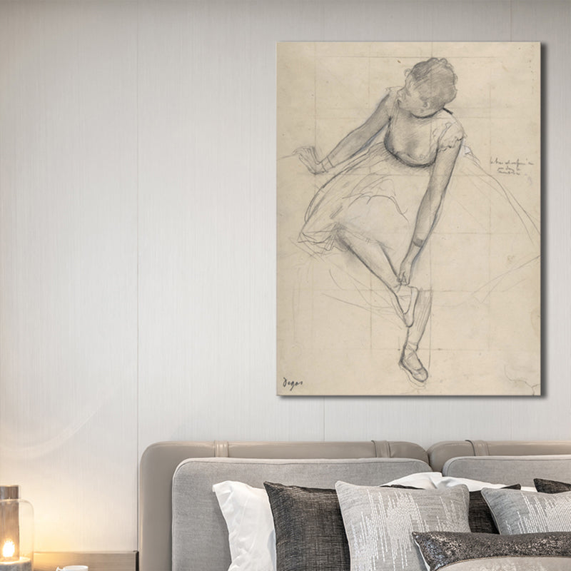 Gray Dancing Girl Painting Textured Wall Art Print for Guest Room, Multiple Sizes Grey Design 3 Clearhalo 'Art Gallery' 'Canvas Art' 'Contemporary Art Gallery' 'Contemporary Art' 'Minimalism' 'Minimalist Art Gallery' 'Scandinavian' Arts' 1704809