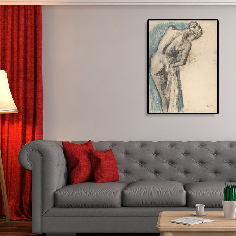 Gray Dancing Girl Painting Textured Wall Art Print for Guest Room, Multiple Sizes Clearhalo 'Art Gallery' 'Canvas Art' 'Contemporary Art Gallery' 'Contemporary Art' 'Minimalism' 'Minimalist Art Gallery' 'Scandinavian' Arts' 1704814