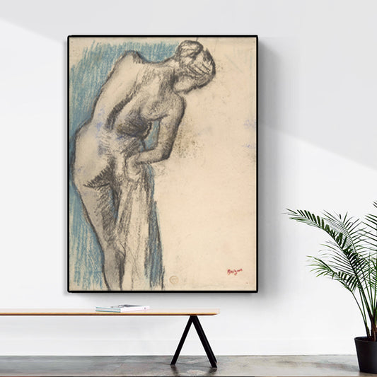 Gray Dancing Girl Painting Textured Wall Art Print for Guest Room, Multiple Sizes Clearhalo 'Art Gallery' 'Canvas Art' 'Contemporary Art Gallery' 'Contemporary Art' 'Minimalism' 'Minimalist Art Gallery' 'Scandinavian' Arts' 1704815