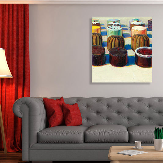 Traditional Style Cupcakes Art Canvas Brown Foods Painting, Multiple Sizes Available Brown