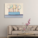 Textured Lollipops Pattern Painting Traditional Canvas Wall Decor, Multiple Sizes Yellow