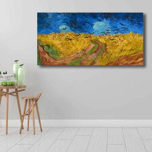 Pastel Color Farmfield View Canvas Textured Wall Art for Guest Room, Multiple Sizes Clearhalo 'Arts' 'Canvas Art' 1704833
