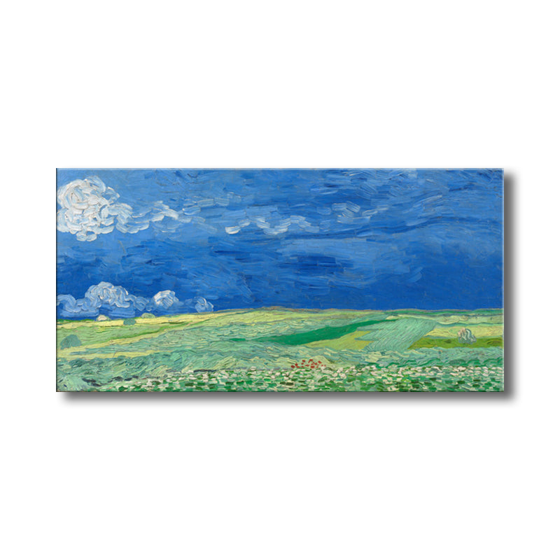 Pastel Color Farmfield View Canvas Textured Wall Art for Guest Room, Multiple Sizes Clearhalo 'Arts' 'Canvas Art' 1704845