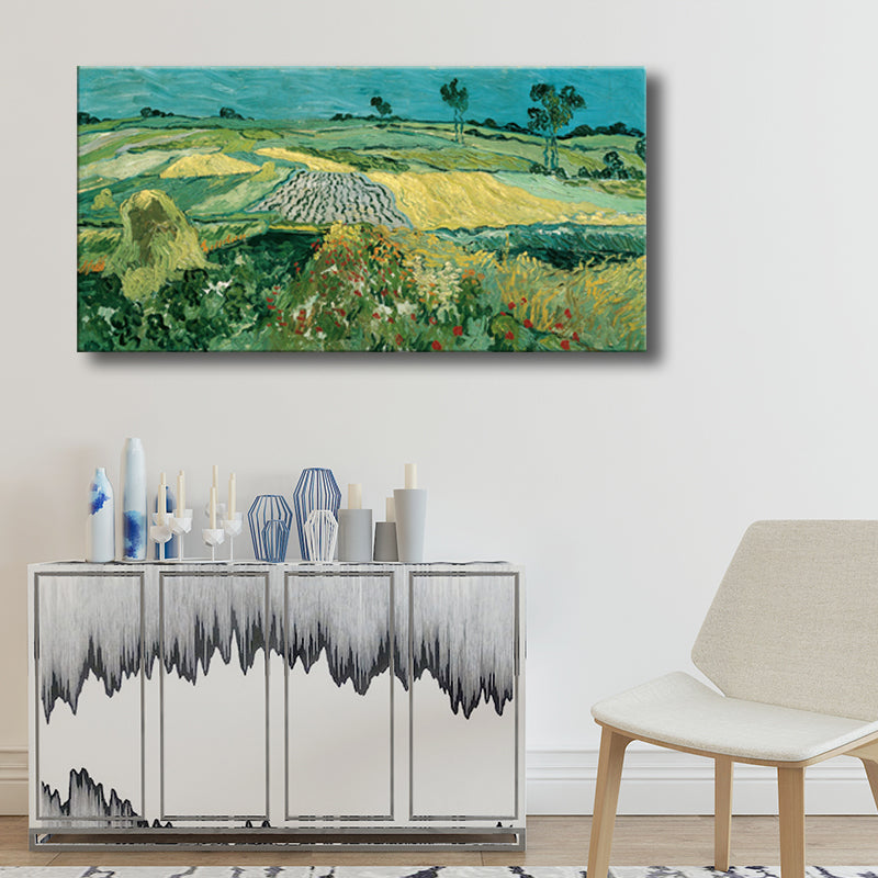 Pastel Color Farmfield View Canvas Textured Wall Art for Guest Room, Multiple Sizes Clearhalo 'Arts' 'Canvas Art' 1704848