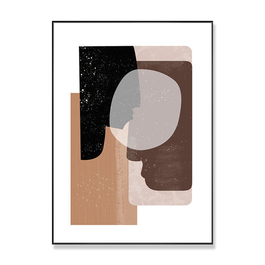 Abstract Canvas Art Nordic Aesthetics Geometric Wall Decor in Brown-Grey for Home Clearhalo 'Arts' 'Canvas Art' 1704853