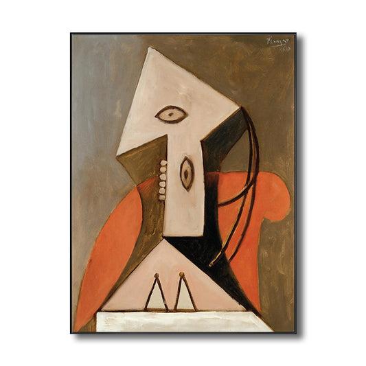 Cubism Pablo Picasso Wall Art Print Multicolored Girl Drawing Canvas for Living Room Clearhalo 'Arts' 'Canvas Art' 1704875