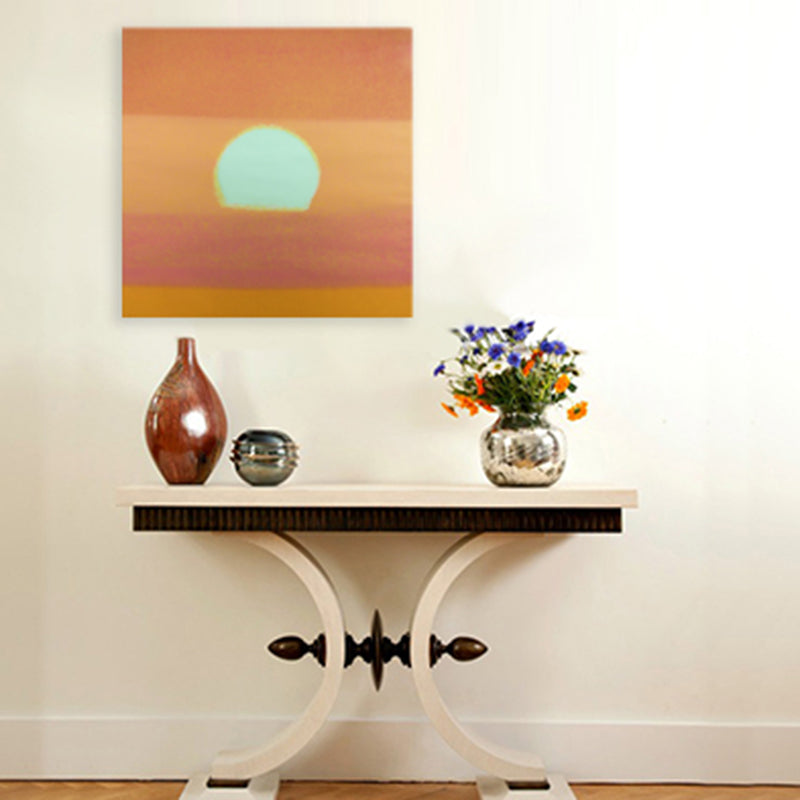 Cartoon Sunrise Canvas Print Pastel Color Textured Square Wall Art for Living Room Brown Clearhalo 'Art Gallery' 'Canvas Art' 'Kids' Arts' 1704905