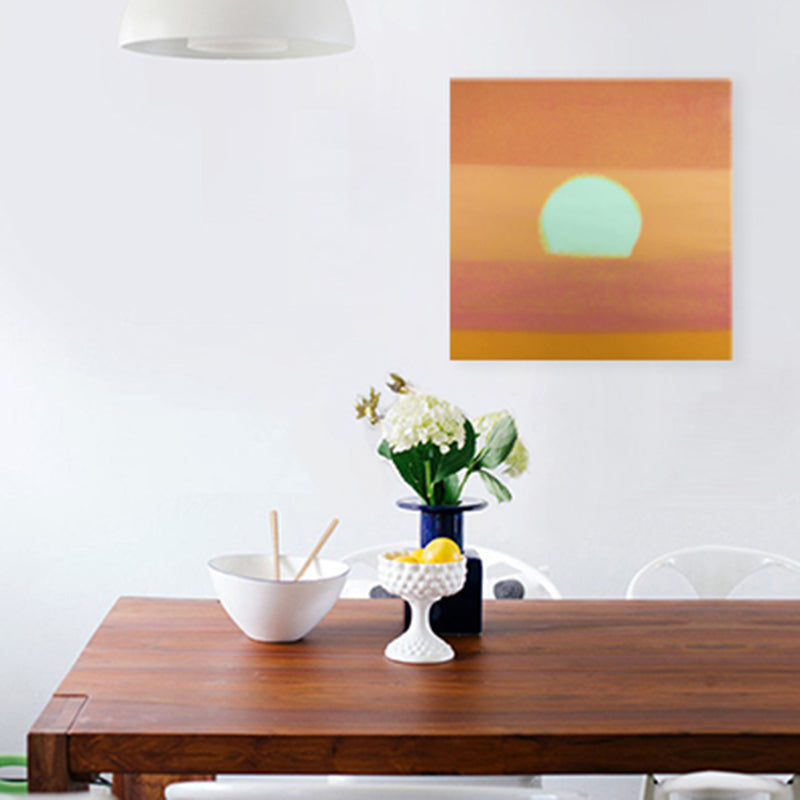 Cartoon Sunrise Canvas Print Pastel Color Textured Square Wall Art for Living Room Clearhalo 'Art Gallery' 'Canvas Art' 'Kids' Arts' 1704907