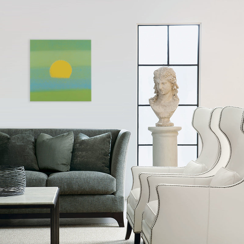 Cartoon Sunrise Canvas Print Pastel Color Textured Square Wall Art for Living Room Clearhalo 'Art Gallery' 'Canvas Art' 'Kids' Arts' 1704916