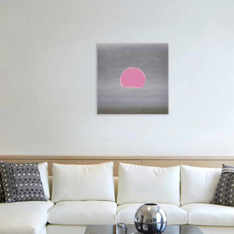 Cartoon Sunrise Canvas Print Pastel Color Textured Square Wall Art for Living Room Clearhalo 'Art Gallery' 'Canvas Art' 'Kids' Arts' 1704919