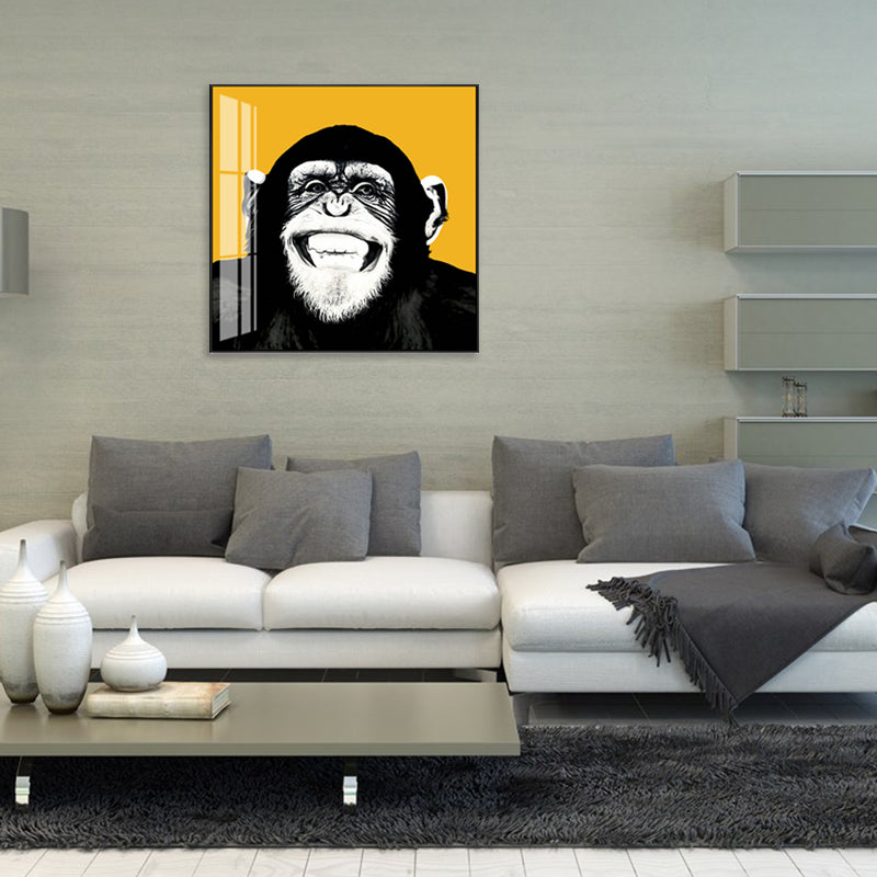 Canvas Textured Wall Decor Kids Style Intelligent Chimpanzee Painting, Multiple Sizes Clearhalo 'Art Gallery' 'Canvas Art' 'Kids' Arts' 1704933