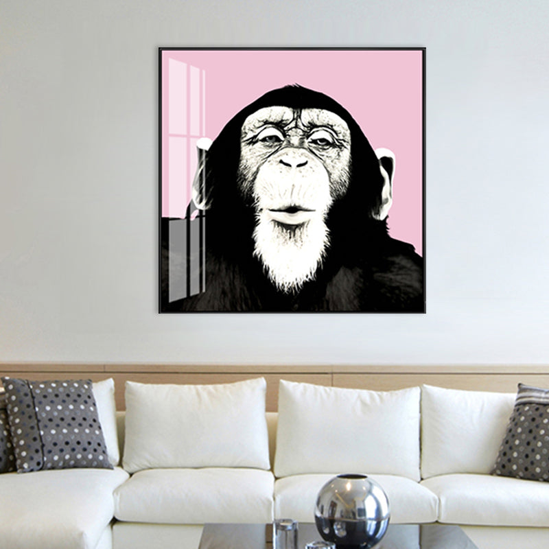 Canvas Textured Wall Decor Kids Style Intelligent Chimpanzee Painting, Multiple Sizes Clearhalo 'Art Gallery' 'Canvas Art' 'Kids' Arts' 1704940