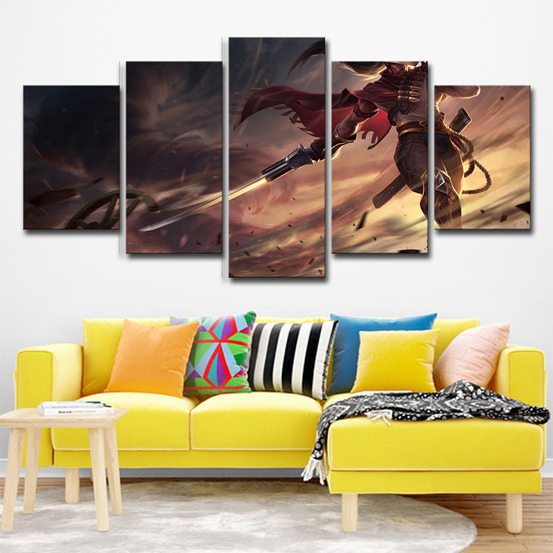 Magical League of Legends Canvas Print Boys Room Game Character Wall Art in Brown Clearhalo 'Art Gallery' 'Canvas Art' 'Kids' Arts' 1704974