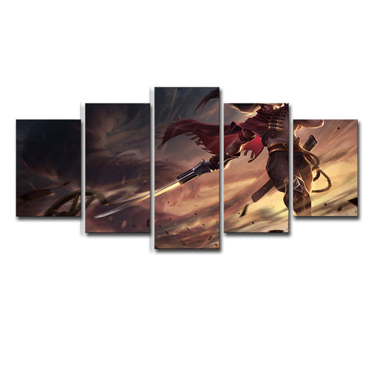 Magical League of Legends Canvas Print Boys Room Game Character Wall Art in Brown Clearhalo 'Art Gallery' 'Canvas Art' 'Kids' Arts' 1704975