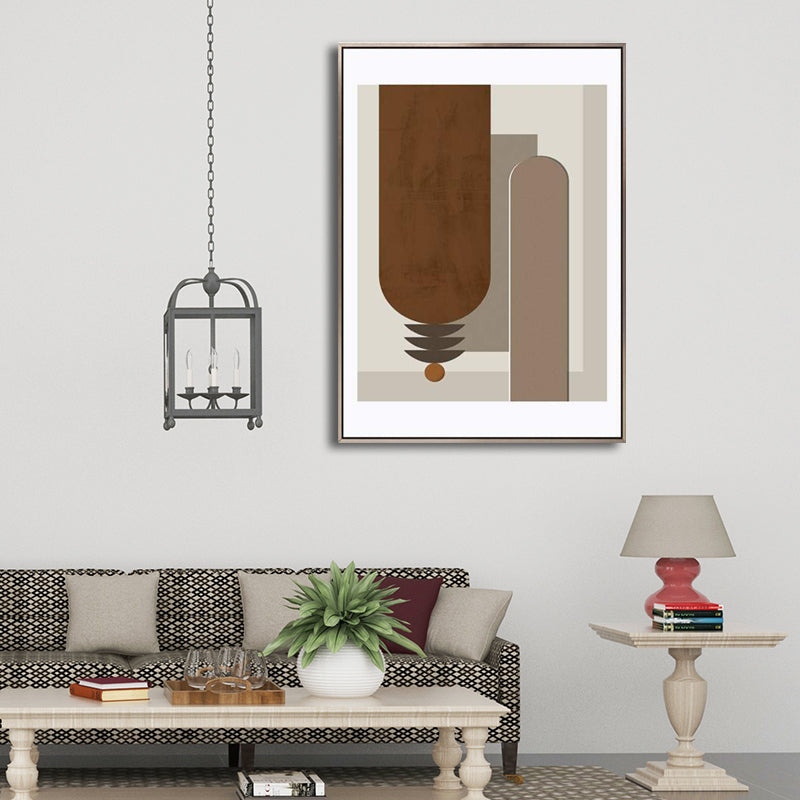 Nordic Style Abstract Canvas for Girls Bedroom Illustration Wall Art, Multiple Sizes Brown Clearhalo 'Arts' 'Canvas Art' 1704979