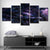 Purple Starburst Canvas Art Night Sky Kids Multi-Piece Wall Decor for House Interior Purple Clearhalo 'Art Gallery' 'Canvas Art' 'Kids' Arts' 1704986