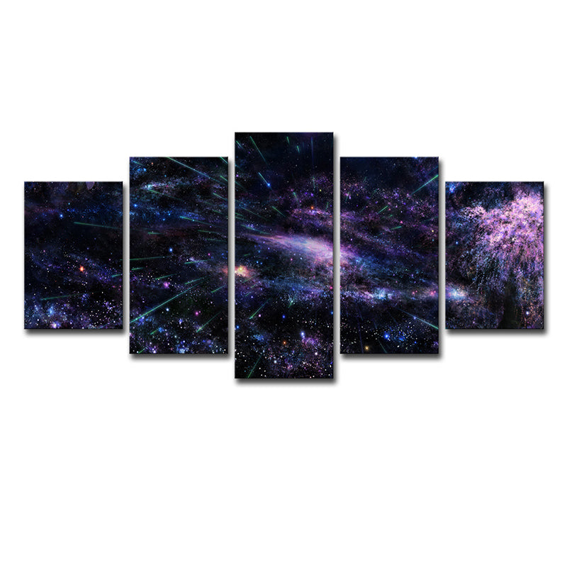 Purple Starburst Canvas Art Night Sky Kids Multi-Piece Wall Decor for House Interior Clearhalo 'Art Gallery' 'Canvas Art' 'Kids' Arts' 1704989