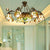 Chandelier Living Room Lamps, 9 Lights Stained Glass Pendant Light Fixture with Dome and Bell Shade Victorian Style Yellow Clearhalo 'Ceiling Lights' 'Chandeliers' 'Close To Ceiling Lights' 'Industrial' 'Middle Century Chandeliers' 'Tiffany Chandeliers' 'Tiffany close to ceiling' 'Tiffany' Lighting' 170499