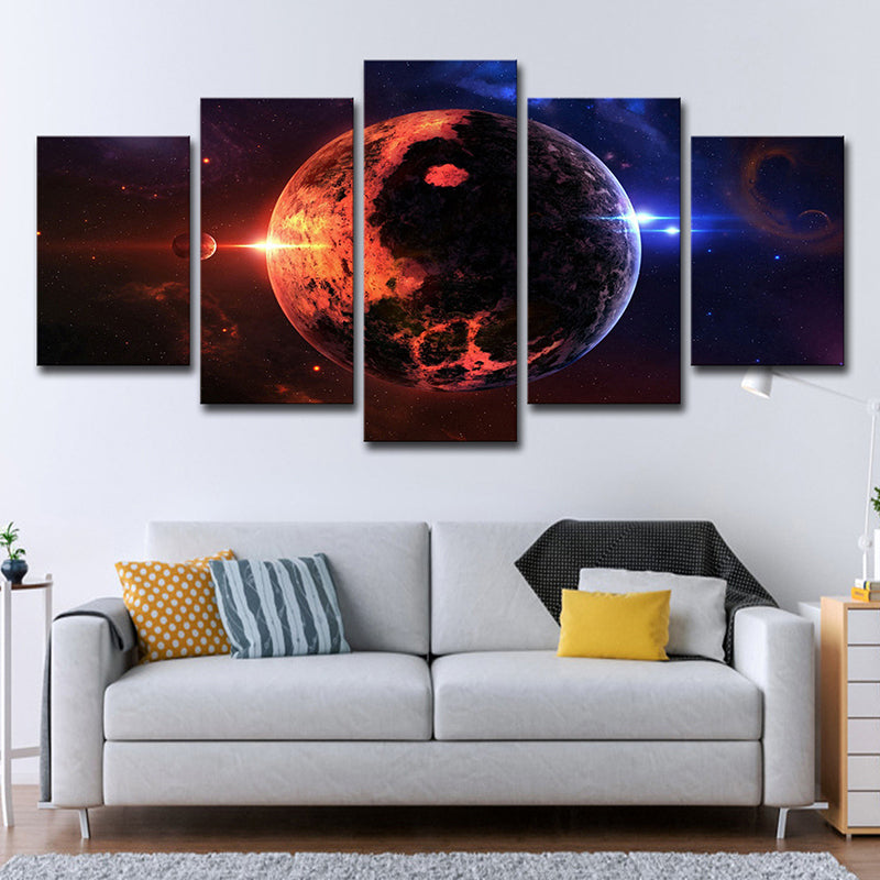 Space Planet Canvas Wall Art Science Fiction Multi-Piece Wall Decor for Kids Bedroom Clearhalo 'Art Gallery' 'Canvas Art' 'Kids' Arts' 1705008