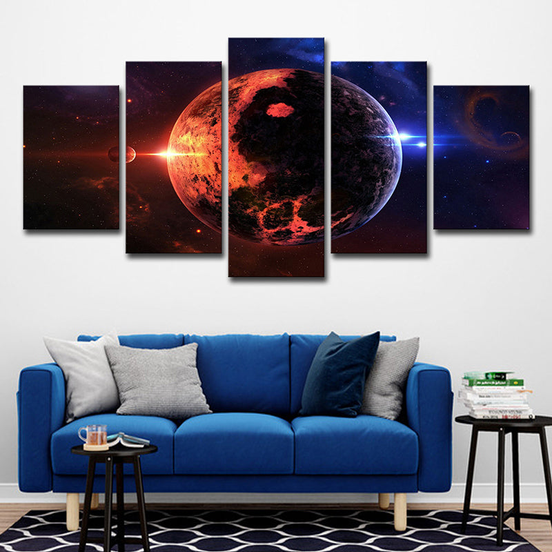 Space Planet Canvas Wall Art Science Fiction Multi-Piece Wall Decor for Kids Bedroom Clearhalo 'Art Gallery' 'Canvas Art' 'Kids' Arts' 1705009