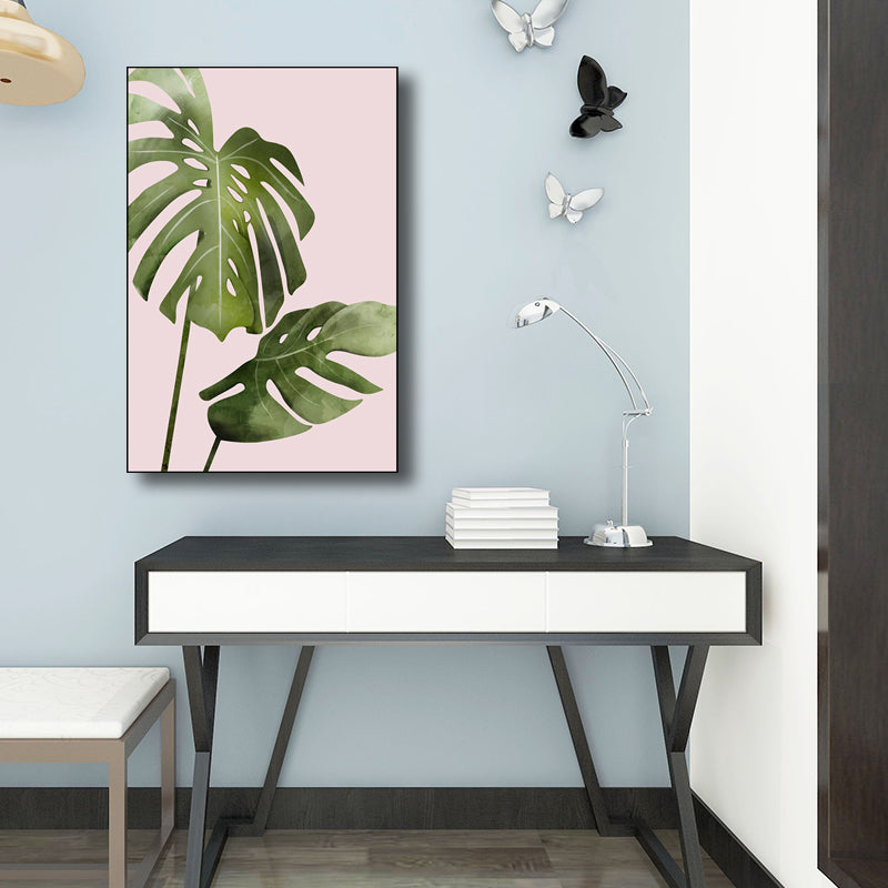 Nordic Style Botanical Leaf Painting Canvas Textured Green Wall Art for Guest Room Clearhalo 'Arts' 'Canvas Art' 1705015