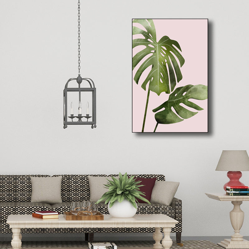 Nordic Style Botanical Leaf Painting Canvas Textured Green Wall Art for Guest Room Clearhalo 'Arts' 'Canvas Art' 1705016